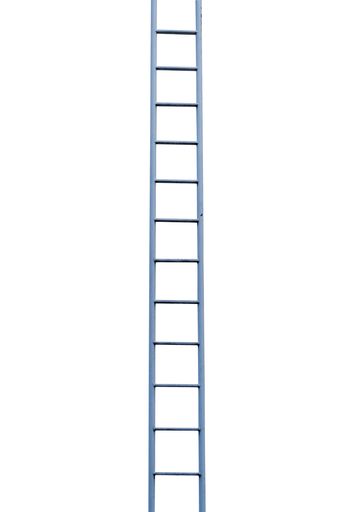 Metallic ladder isolated on white background.