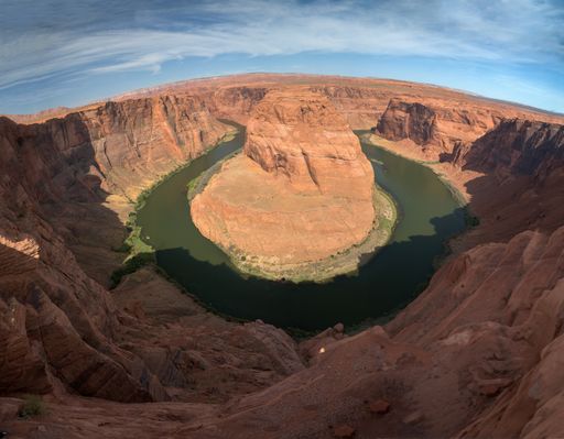 A scenic view of Horseshoe Bend with the Colorado River. Page, Arizona, United States