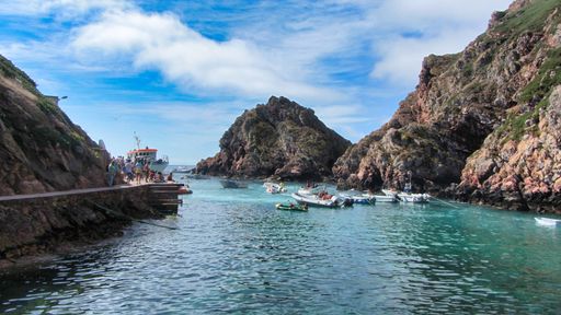 View of a beach at Berlenga Grande archipelago in Portugal.