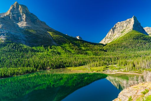 A scenic mountain landscape in Glacier National Park, Montana