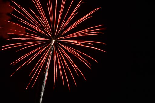A dazzling firework lighting up the night sky