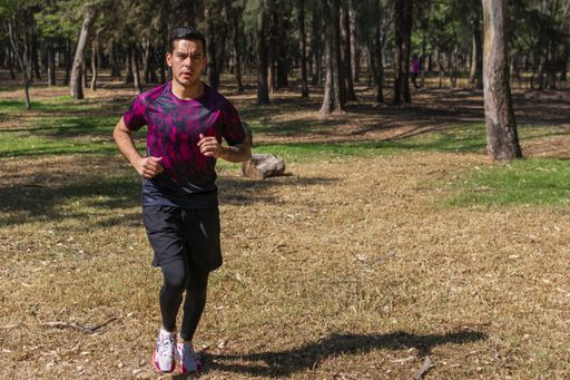 portrait of male runner training for marathon