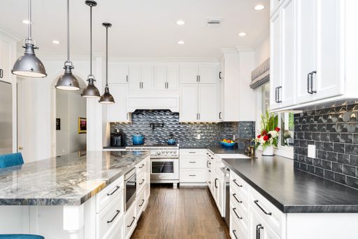 An interior shot of the kitchen of a Luxury Home in Calabasas California