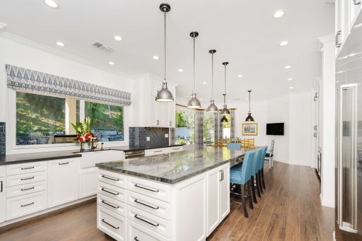 An interior shot of the kitchen of a Luxury Home in Calabasas California