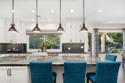 An interior shot of the kitchen of a Luxury Home in Calabasas California