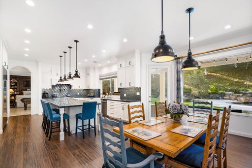 An interior shot of the kitchen of a Luxury Home in Calabasas California
