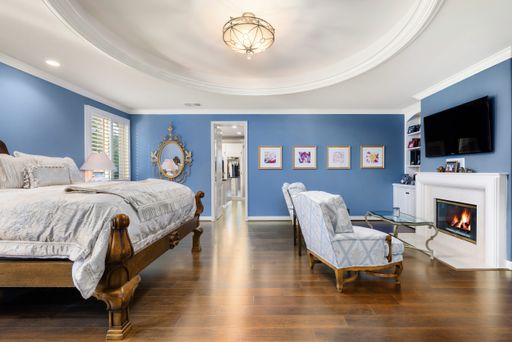 An interior shot of a bedroom of a Luxury Home in Calabasas California
