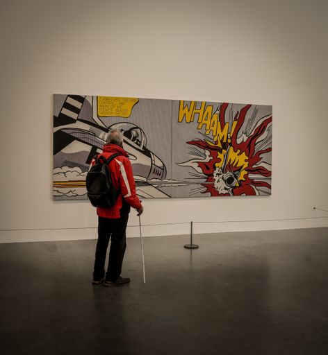 The modern architecture of the Tate Modern art gallery in London, UK, with the collection of Liechtenstein art