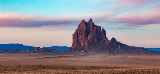 Ship Rock in the desert of New Mexico, United States. Nature Background.