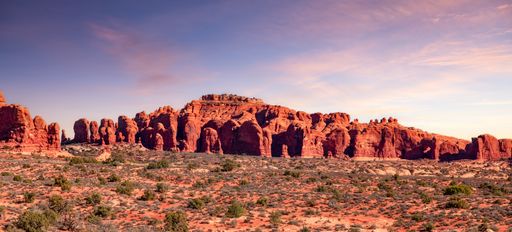 Rocky landscape of Utah, United States. Sunny Cloudy Day. Nature Background