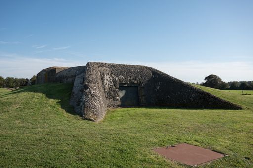 Detail of the German casemate N4 bunker from the Second World War at Museum and the Merville Battery site Normandy