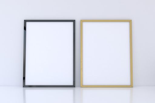 Two frames of identical sizes on a wall