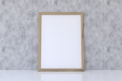 A frame with a blank canvas