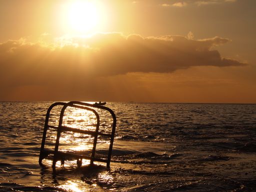 A scenic view of nice sunset at the sea