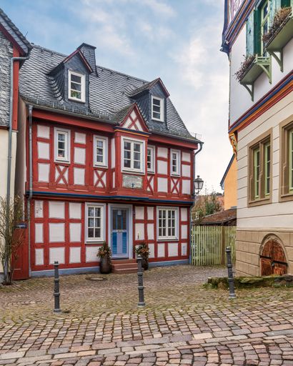 Idstein, Hesse, Germany, showcases classic half-timbered architecture, reminiscent of a German fairytale