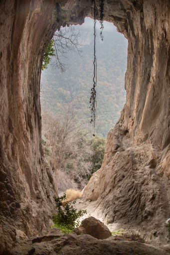 A scenic view of Cova de les Pixarelles cave in Catalonia