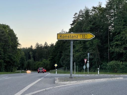 A closeup shot of the Konstanz street sign in Baden-Wuerttemberg, Germany
