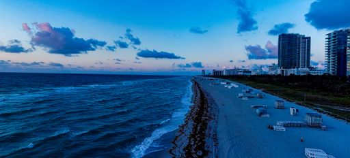 A high angle shot of Miami beach at sunrise - perfect for background