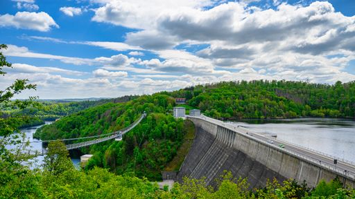 The Titan RT bridge is a 483 m long pedestrian suspension bridge opened in 2017 in the Harz Mountains. The rope bridge is located in the Upper Harz am