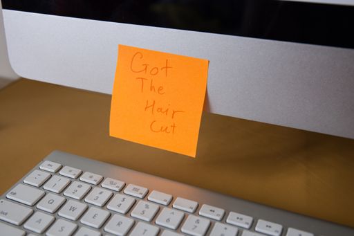 A shot of a paper stick on a computer screen