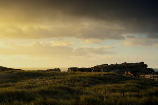 A landscape featuring dramatic stormy sky