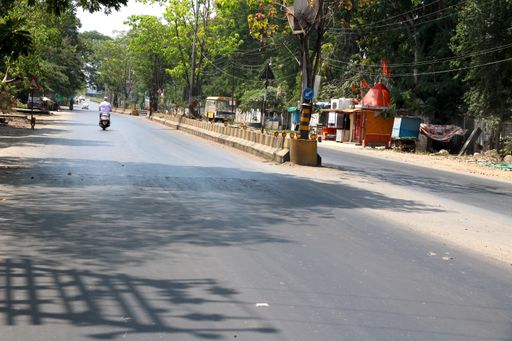 City Valsad, state Gujarat, country-India lock down in India, during covid-19 situation empty street, no people, close shops