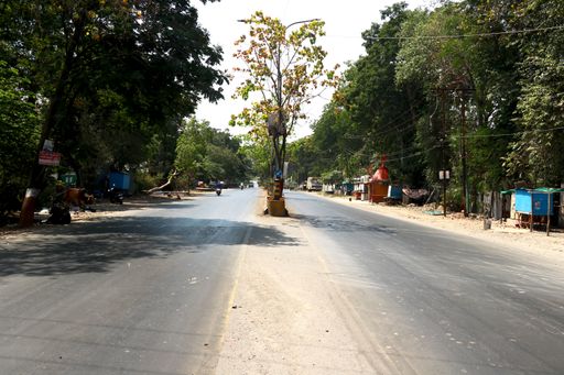 City Valsad, state Gujarat, country-India lock down in India, during covid-19 situation empty street, no people, close shops