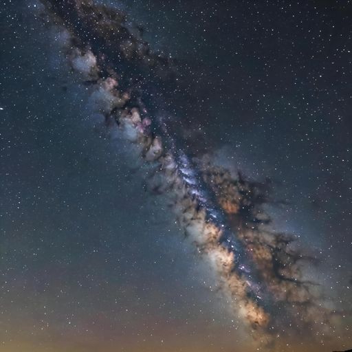 Starry sky and milky way reflected on the ground