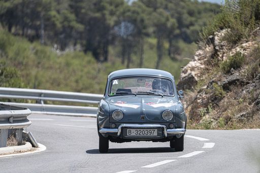 Barcelona, ​​Spain; June 12, 2021: Renault Dauphine Racing car on X Pujada a les Ventoses.