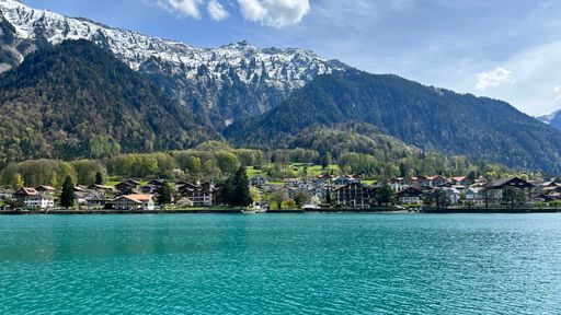 A scenic view of Lake Brienz in Interlaken, Bern Switzerland