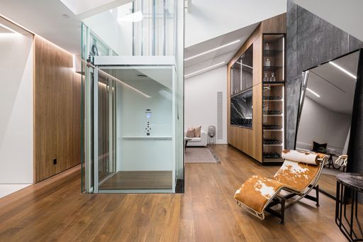 An interior shot of a living room of a modern house in Los Angeles