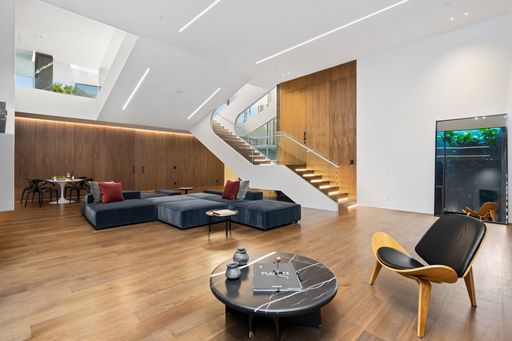 An interior shot of a living room of a modern house in Los Angeles