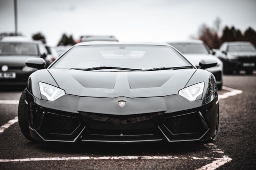 Birmingham Midlands UK 16 March 2024. front view of Italian Lamborghini sport car black