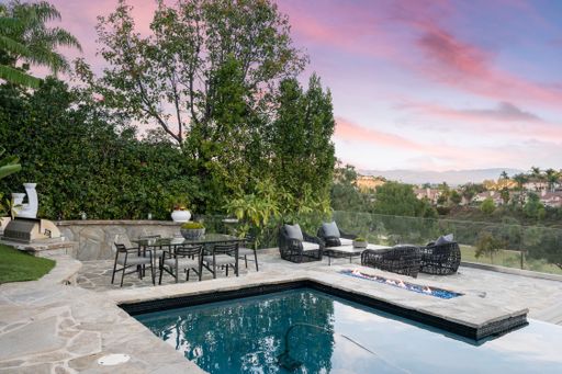 An exterior shot of a luxury home