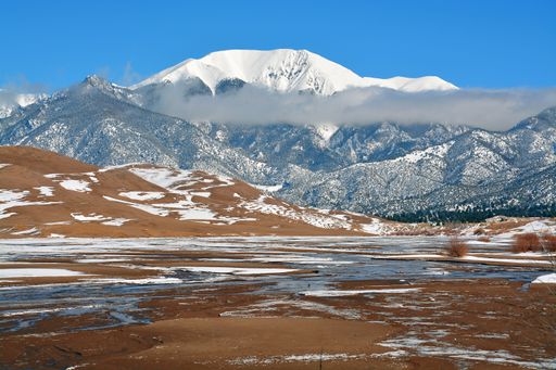 The mountains covered with snow in Colorado, USA