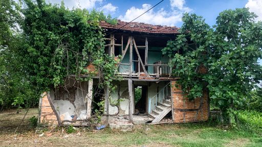 An abandoned old house in a rural area
