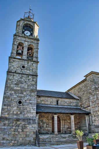 A vertical shot of the roman Santa Maria del Azogue church in Puebla de Sanabria, Zamora, Spain