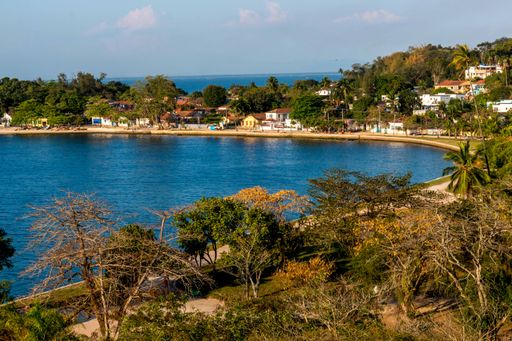 The beautiful beach front on the Island of Paqueta or Ilha de Paqueta in Rio de Janeiro