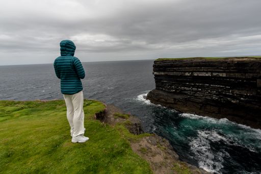 A woman in Downpatrick Head Muingreevagh Ireland