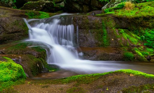 vibrant flow of water after a rainfall in Shenandoah National Park, VA