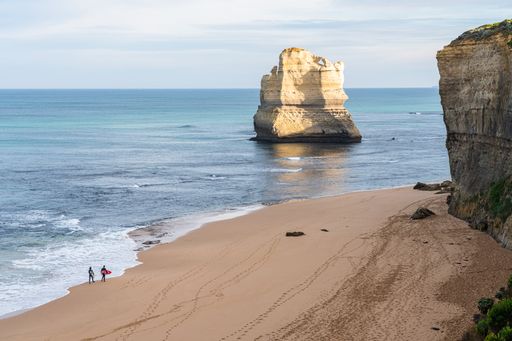 A beautiful seascape with big cliffs in Port Campbell National Park, Australia