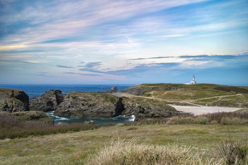 Belle-Ile in Brittany, the lighthouse of the Pointe des Plains, typical monument