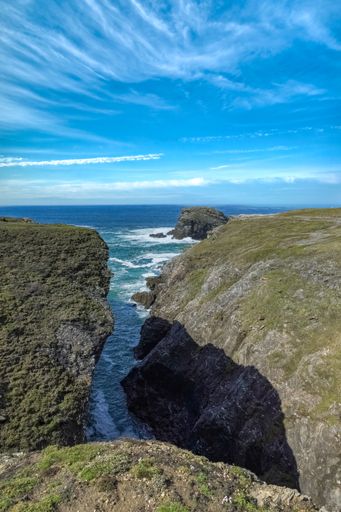 Belle-Ile in Brittany, seascape with rocks and cliffs on the Cote Sauvage