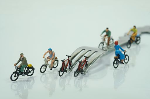 A closeup shot of toy riders