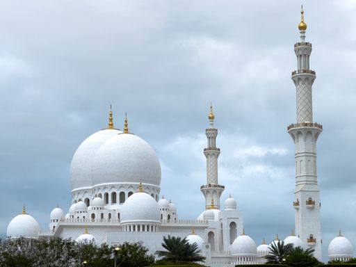 The beautiful view of Sheikh Zayed Grand Mosque in Abu Dhabi