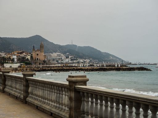 A beautiful view of Sitges city near the sea in Spain
