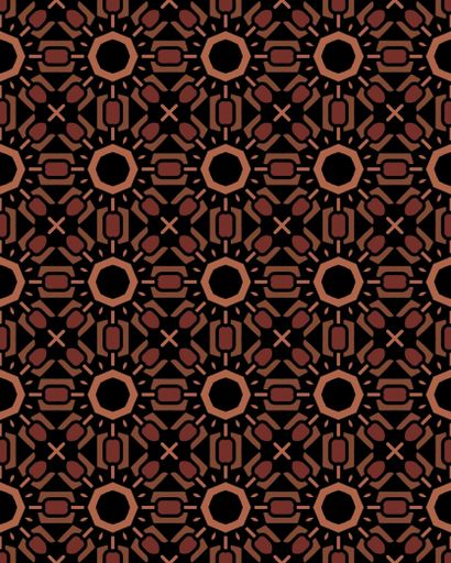 a seamless repeat pattern circles on the edges of a rectangles outlined by red elements