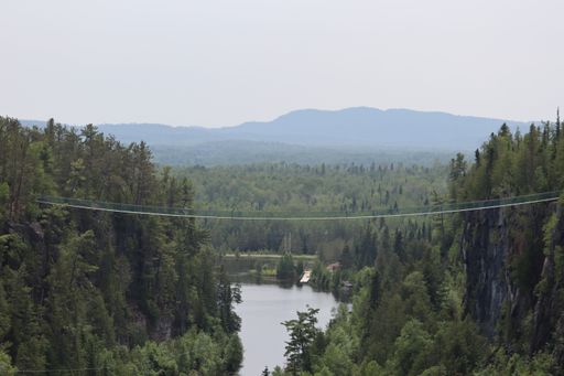 A picturesque river winding through vibrant green forests