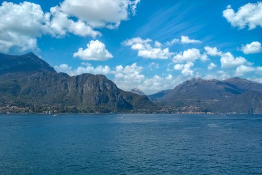 Menaggio village in Italy, view from the Como lake, typical harbor