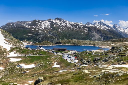 A beautiful shot of scenic summer landscape at Grimsel Pass, Valais, Switzerland